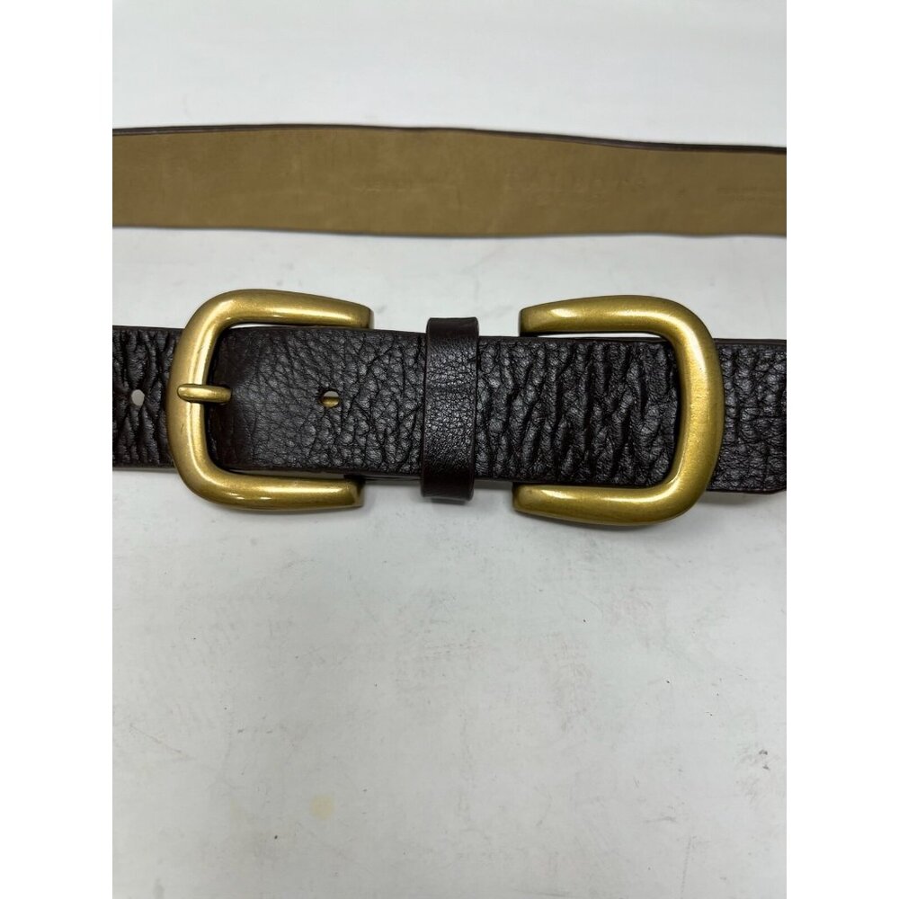 Talbots Womens S Leather Brown Belt Double Buckle Fits 29.5" - 33.5" - Picture 2 of 4